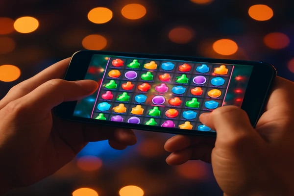 একজন ব্যবহারকারী স্মার্টফোনে সহজেই অনলাইন গেমিং উপভোগ করছেন